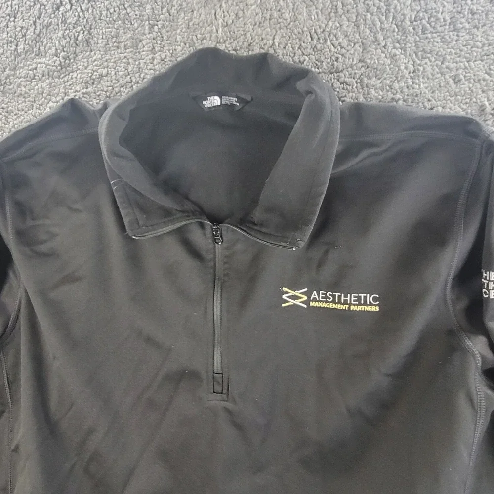 The North Face Sweater Black‎ Mens 2XL 14 Quarter Zip Jacket Embroidered